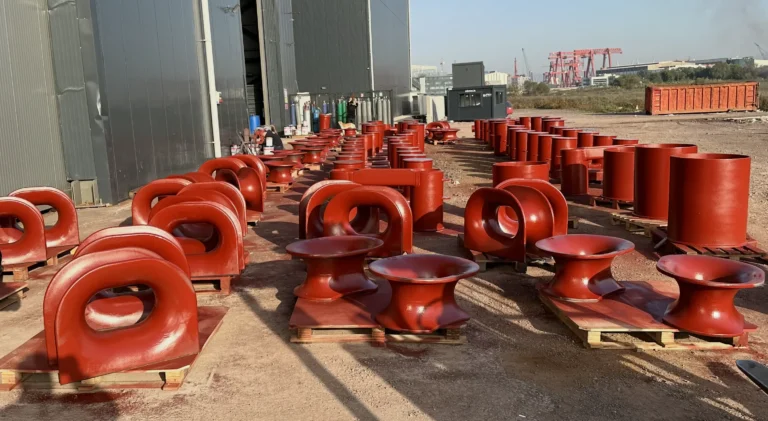 Fabricated double bitt bollards under class inspection