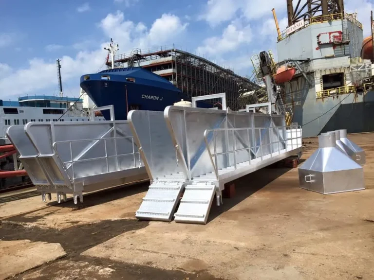 Livestock ramp installed on animal transport vessel at Veta Gemi Yalova Shipyard